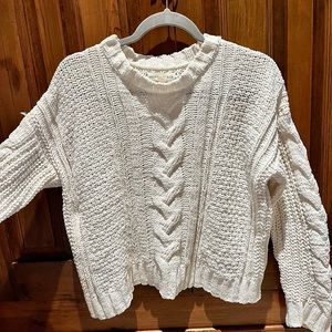 Aeropostale white cable sweater